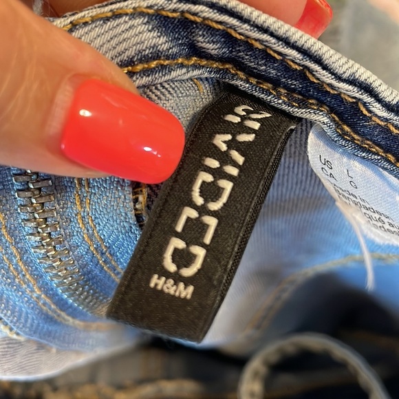 H&M tank sundress spaghetti straps denim stretch ruched bodice zippered Large - Picture 7 of 12